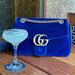 Gucci Bags | Gucci Velvet Matelasse Medium Gg Marmont Shoulder Bag Cobalt | Color: Blue/Gold | Size: Os