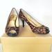 Michael Kors Shoes | Michael Kors Leopard Print Haircalf Open Toe Heels | Color: Brown/Tan | Size: 8