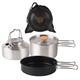 Picnics Sets Camping Cooking Pots Pans & Kettle With Lid Stainless Containers Cookware Kits Tableware Cooking Tools Hiking Cooking Set