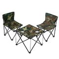 Camping Folding Chair and Table Set, Foldable Camping Table Chairs, Stable Structure Oxford Cloth Stable Portable Outdoor Desk Chair Set, Saving Space, for Outdoor Travel, Garden Party, Bbq, Picnic