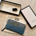 Gucci Bags | Gucci Limited Edition Denim Marmont Zip Wallet W/Paperwork, Ribbon,Box&Dustcover | Color: Blue | Size: Os