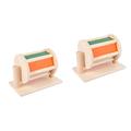 HEMOTON 2 Pcs Textile Drum Toy Kids Educational Toys Wheel Baby Toy Kidult Toys Puzzle Toy Baby Rattles Toy Early Learning Playthings Developmental Toys Wooden Child Taste Teaching Aids