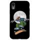 Hülle für iPhone XR Skeleton Skateboarder Skateboard Skateboard Moon