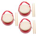 UPKOCH 3 Sets Drum Kids Musical Pretend Toy Toys for Infants Kids Musical Toys Kids Educational Toys Educational Toys for Toddlers Red Puzzle Musical Instrument Wood Child