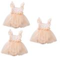 VICASKY 3pcs Flying Sleeve Romper Dress Fairy Tutu Costume Infant Girl Dresses Girls Ballet Dress Tutu Dress up Clothes Wedding Princess Tulle Korean Dress Fly Sleeve Baby Set Nylon Pink