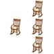 BESTonZON 4 Pcs Mini Armchair Wooden Chair Dollhouse Furniture Baby Doll High Chair Miniature Rocking Horse Miniature Furniture Miniture Furniture Chairs Ornaments Vintage Birch