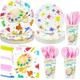 NAIWOXI Art Paint Party Supplies Tableware - Paint Art Party Decorations Dinnerware, Plates, Napkins, Cups, Cutlery, Art Painting Themed Party Supplies For Birthday Baby Shower | Serves 24