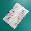 Fine Gift Bouquet Wrapping Paper 50PC/LOT Transparent Watercolor Floral Wedding Invitation Card Cover Semi Invites Jacket Wrap(Color:Flower, Size : Wrap N Invitation) (Color : Light pink flower, Siz