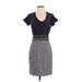 Rebecca Taylor Casual Dress - Sheath Scoop Neck Short sleeves: Gray Dresses - Women's Size 2