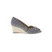 Arturo Chiang Wedges: Ivory Stripes Shoes - Women's Size 7 - Almond Toe