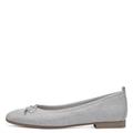 Tamaris Damen Klassische Ballerinas, Frauen Flats,Ballett-Schuhe,Ballet-Flats,Ausgehschuhe,Abendschuhe,Slip-ons,Schleife,Silver Glam,36 EU