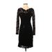 Lauren by Ralph Lauren Cocktail Dress - Sheath: Black Solid Dresses - Women's Size 0
