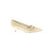 Stuart Weitzman Heels: Slip On Kitten Heel Work Ivory Print Shoes - Women's Size 5 - Pointed Toe