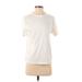 Banana Republic Short Sleeve T-Shirt: White Solid Tops - Women's Size Small