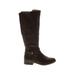 Life Stride Boots: Brown Solid Shoes - Women's Size 6 1/2 - Round Toe