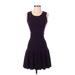 Apt. 9 Casual Dress - A-Line Scoop Neck Sleeveless: Purple Solid Dresses - Women's Size X-Small