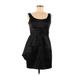 BCBGeneration Cocktail Dress - Party Scoop Neck Sleeveless: Black Print Dresses - Women's Size 6