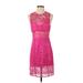 NBD X the NAVEN twins Casual Dress - Party High Neck Sleeveless: Pink Solid Dresses - Women's Size Small