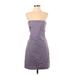 J.Crew Factory Store Cocktail Dress - Sheath Strapless Sleeveless: Purple Print Dresses - Women's Size 0