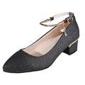 HUPAYFI High Heels for Women Sexy Womens Ladies Low mid Heel Wedge Bow Work Court Shoes Size Court Shoes Size 6,Valentines Day Gifts for mom 5.5 41.99 Black