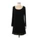 NW Nightway Casual Dress - A-Line Scoop Neck Long sleeves: Black Print Dresses - New - Women's Size 10