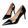 Fashion High Heels Metal Heel Metallic High Heel Shoes Pointed Toe Dirndl Shoes Women Pumps, black, 6 UK