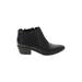 Joie Ankle Boots: Chelsea Boots Chunky Heel Casual Black Print Shoes - Women's Size 37.5 - Almond Toe