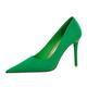 xttaiwysc Women's High Heel Pumps Classic Satin Pointed Toe Stiletto High Heels Pumps Shoes Evening Wedding Stiletto Heels Red (Color : Green, Size : 5.5 UK)