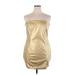 Fashion Nova Cocktail Dress - Bodycon Open Neckline Sleeveless: Gold Print Dresses - New - Women's Size 1X