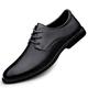 Ninepointninetynine Dress Formal Shoes for Men Lace Up Black Burnished Toe Leather Derby Shoes Non Slip Low Top Rubber Sole Slip Resistant Classic (Color : Black, Size : 7.5 UK)