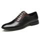 New Shoes Dress Oxford for Men Lace Up Pointed Toe Leather Two Tone Shoes Low Top Block Heel Anti-Slip Rubber Sole Slip Resistant Business (Color : Black, Size : 6.5 UK)