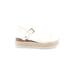 Charlotte Russe Wedges: Slip On Platform Boho Chic White Solid Shoes - Women's Size 6 - Open Toe