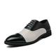 Men's Dress Shoes Oxford Shoes Formal Business Dress Shoes for Men Derby Shoes (6,Black/White)