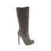 Aldo Boots: Gray Solid Shoes - Women's Size 7 - Almond Toe