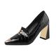HUPAYFI Court Shoes for Women Size 6 Wedding Shoes Women's Silk Like Satin Chunky Heel Pumps with Stitching Lace Flower Crystal Pearl Ladies Shoes Size 5,Gifts for Teens 4.5 44.99 Black