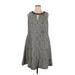 London Times Casual Dress - A-Line Keyhole Sleeveless: Gray Dresses - Women's Size 16