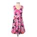 Trina Turk Casual Dress - A-Line: Pink Print Dresses - Women's Size 4