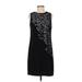 Calvin Klein Casual Dress - Mini High Neck Sleeveless: Black Solid Dresses - Women's Size 4