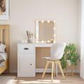 Lechnical Dressing Table with LED Lights White 90x42x132.5 cm,Bedroom Dressing Tables,Dressing Table(SPU:834970)