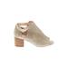 Nine West Heels: Tan Solid Shoes - Women's Size 9 - Open Toe