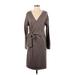 Banana Republic Factory Store Casual Dress - Wrap: Gray Dresses - Women's Size Medium
