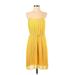 French Connection Casual Dress: Yellow Grid Dresses - Women's Size 6