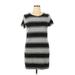 Merona Casual Dress - Shift: Gray Stripes Dresses - Women's Size X-Large