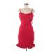 Lulus Casual Dress - Mini Scoop Neck Sleeveless: Red Print Dresses - New - Women's Size Medium