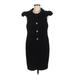 Plenty By Tracy Reese Casual Dress - Sheath Crew Neck Short Sleeve: Black Solid Dresses - New - Women's Size 8