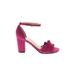 Unisa Heels: Pink Solid Shoes - Women's Size 6 - Open Toe