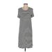 Gap Casual Dress - Shift Scoop Neck Short sleeves: Gray Color Block Dresses - Women's Size Small