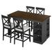 Solid Wood Farmhouse Counter Height Dining Table Set