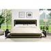 Upholstered Full/Queen/King Size Platform Bed with LED Lights, Storage Bed with 4 Drawers