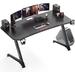 63" Gaming Desk, Ergonomic Gamer Computer Desk w/ Mouse Pad, PC Gaming Tables w/ Gaming Handle Rack, Cup Holder, Headphone Hook